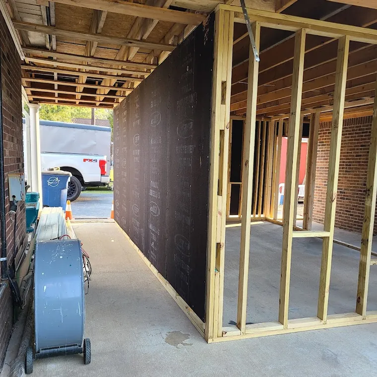 Interior framing and general construction work in progress